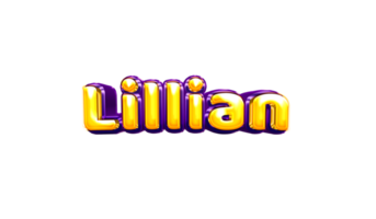 girls name sticker colorful party balloon birthday helium air shiny yellow purple cutout png