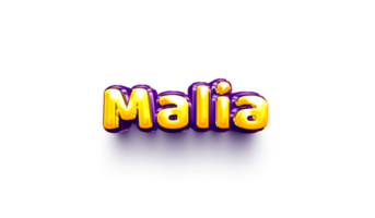 names of girls English helium balloon shiny celebration sticker 3d inflated Malia png