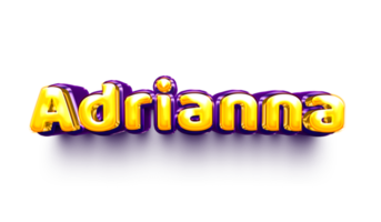 names of girls English helium balloon shiny celebration sticker 3d inflated Adrianna png