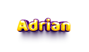 names of boyEnglish helium balloon shiny celebration sticker 3d inflated Adrian png