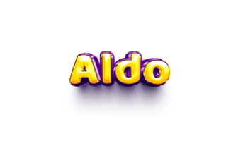 names of boyEnglish helium balloon shiny celebration sticker 3d inflated Aldo png