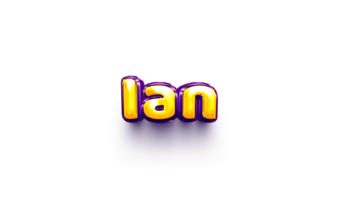 nomes de menino inglês balão de hélio brilhante adesivo de celebração 3d inflado ian ian ian png