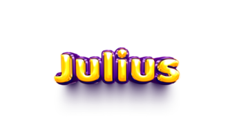 names of boys English helium balloon shiny celebration sticker 3d inflated Julius png