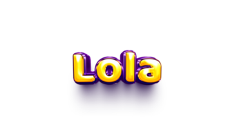 nomes de meninas balão de hélio inglês brilhante adesivo de celebração 3d inflado lola png