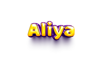 names of girls English helium balloon shiny celebration sticker 3d inflated Aliya png