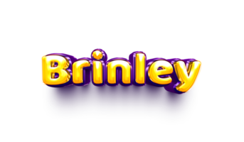 names of girls English helium balloon shiny celebration sticker 3d inflated Brinley png