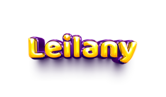 names of girls English helium balloon shiny celebration sticker 3d inflated Leilany png