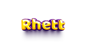 names of boy English helium balloon shiny celebration sticker 3d inflated Rhett png