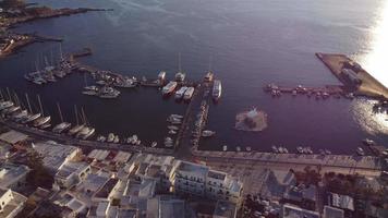 Naxos Harbor Aerial View, Cyclades Island in Aegean Sea, Greece video