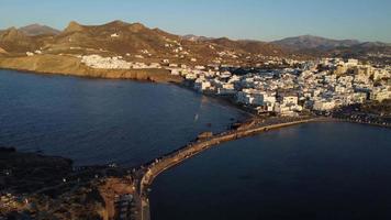 naxos antenn se och apollo tempel i portara, aegean cyklader ö, grekland video