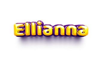 names of girls English helium balloon shiny celebration sticker 3d inflated Ellianna png
