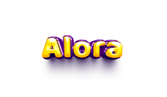 names of girls English helium balloon shiny celebration sticker 3d inflated Alora png