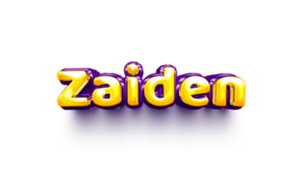 names of boys English helium balloon shiny celebration sticker 3d inflated Zaiden png