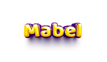 names of girls English helium balloon shiny celebration sticker 3d inflated Mabel png