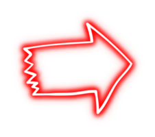 Glowing Neon Arrow Doodle Transparent PNG