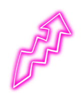 raggiante neon freccia scarabocchio trasparente png