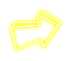 Glowing Neon Arrow Doodle Transparent PNG