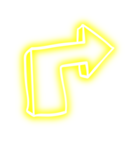 gloeiend neon pijl tekening transparant PNG