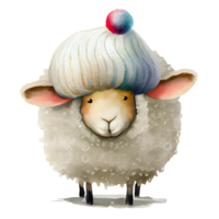 Christmas Woolly Sheep Watercolor png