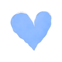 Blue Heart Watercolor With Silver Glitter png