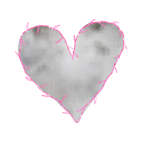 Silver Heart With Pink Glitter png