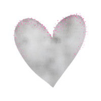 silver- hjärta med rosa glitter png