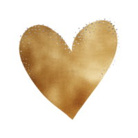 corazón dorado con brillo plateado png