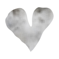 corazón metálico plateado png