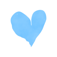 corazón de acuarela azul pastel png