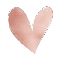 elegante coração rosa com glitter prata png
