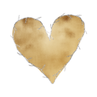 Luxurious Gold Heart With Silver Glitter png