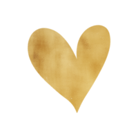 coração metálico dourado png