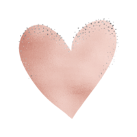 Shiny Pink Heart With Silver Glitter png