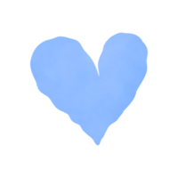 blå vattenfärg hjärta png