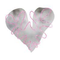 lysande silver- hjärta med rosa glitter png