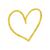 Gold Glitter Heart Outlined png