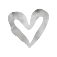 Silver Metallic Heart Decoration png