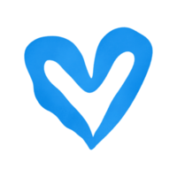 corazón de acuarela azul png