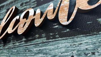 3D animation of Welcome gold chrome text on wood video