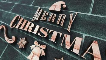 Merry Christmas chrome text 3D animation abstract background