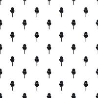 Chocolate ice cream on stick pattern, simple style vector