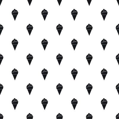 Ice cream cone with cherry pattern, simple style