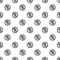Prohibition sign insects pattern, simple style vector