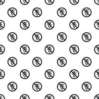 Prohibition sign insects pattern, simple style vector