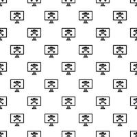 Virus on computer pattern, simple style vector