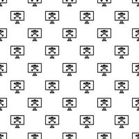 Virus on computer pattern, simple style vector