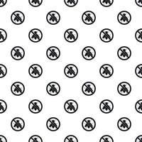 Prohibition sign flies pattern, simple style vector
