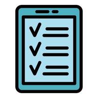 Web exam icon color outline vector