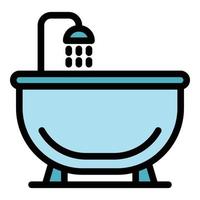 Luxury bathtub icon color outline vector