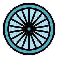 Bicycle repair wheel icon color outline vector